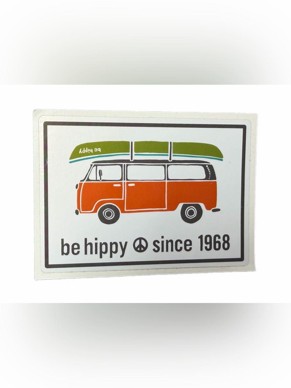 Be Hippy retro style van sticker new